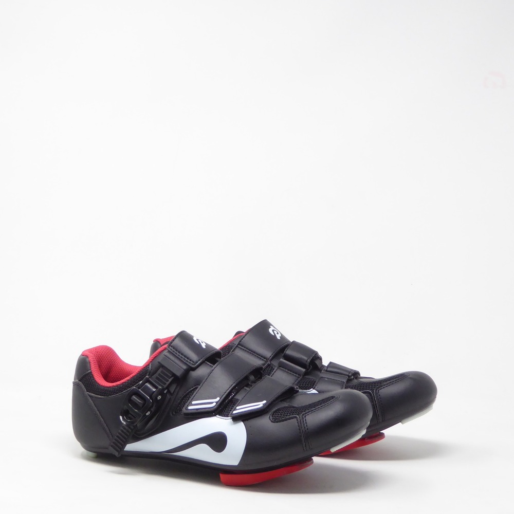 Peloton Cycling Shoes Black Red White Cleats Size 42 EU / 9 Mens / 11.5 Womens
